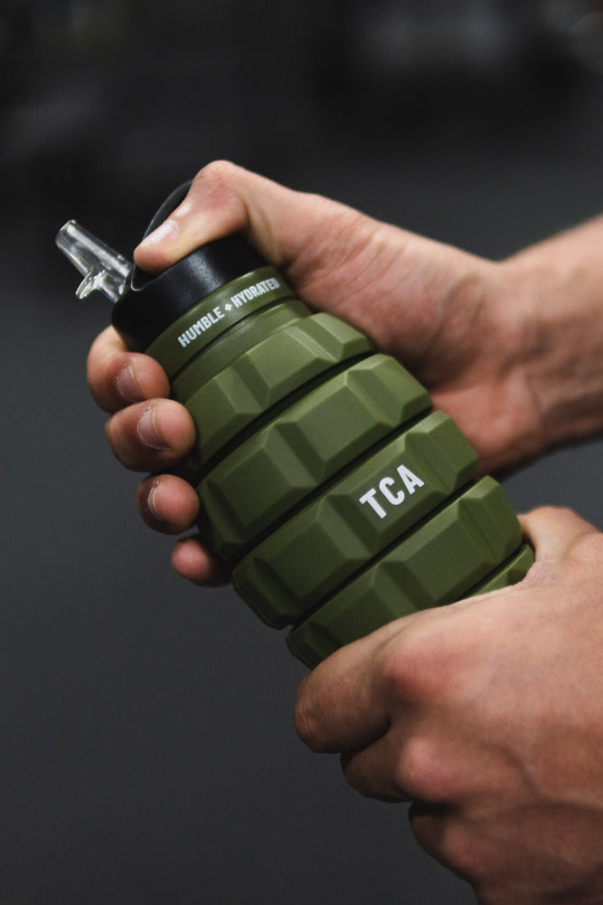 tango charlie - humble and hydrated wide neck water bottle army green