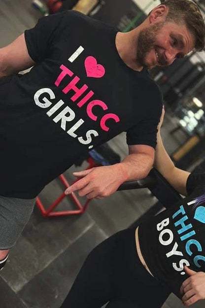 tango charlie - i heart thicc girls tee shirt on model