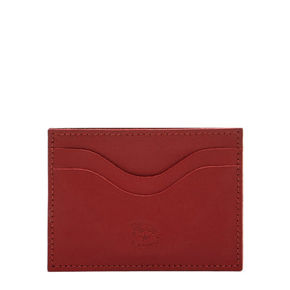 Il Bisonte Salina Card Case in Red