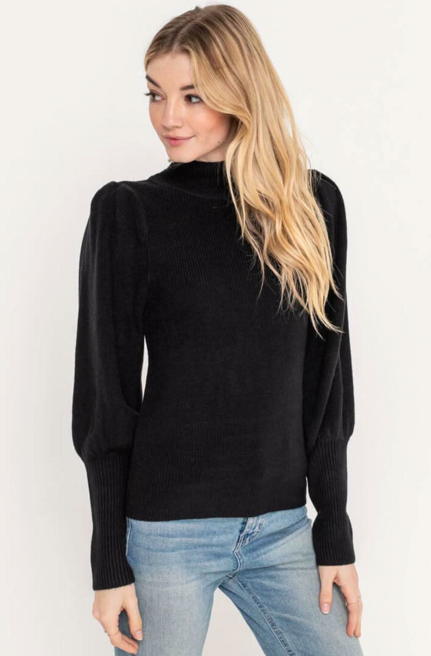 Westminster Black Balloon Sleeve Sweater