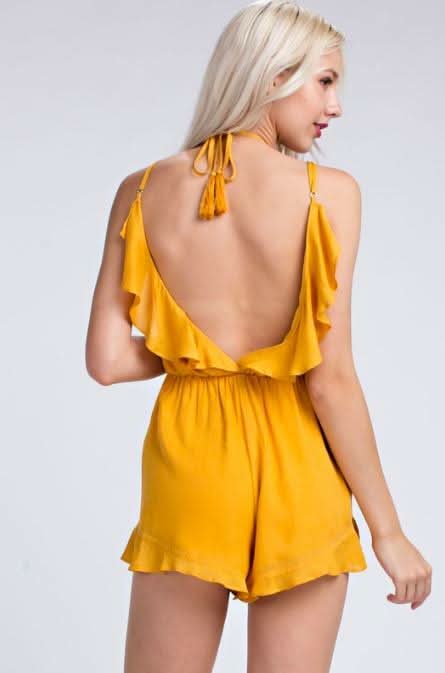 Wild For Mary Mustard Yellow Romper