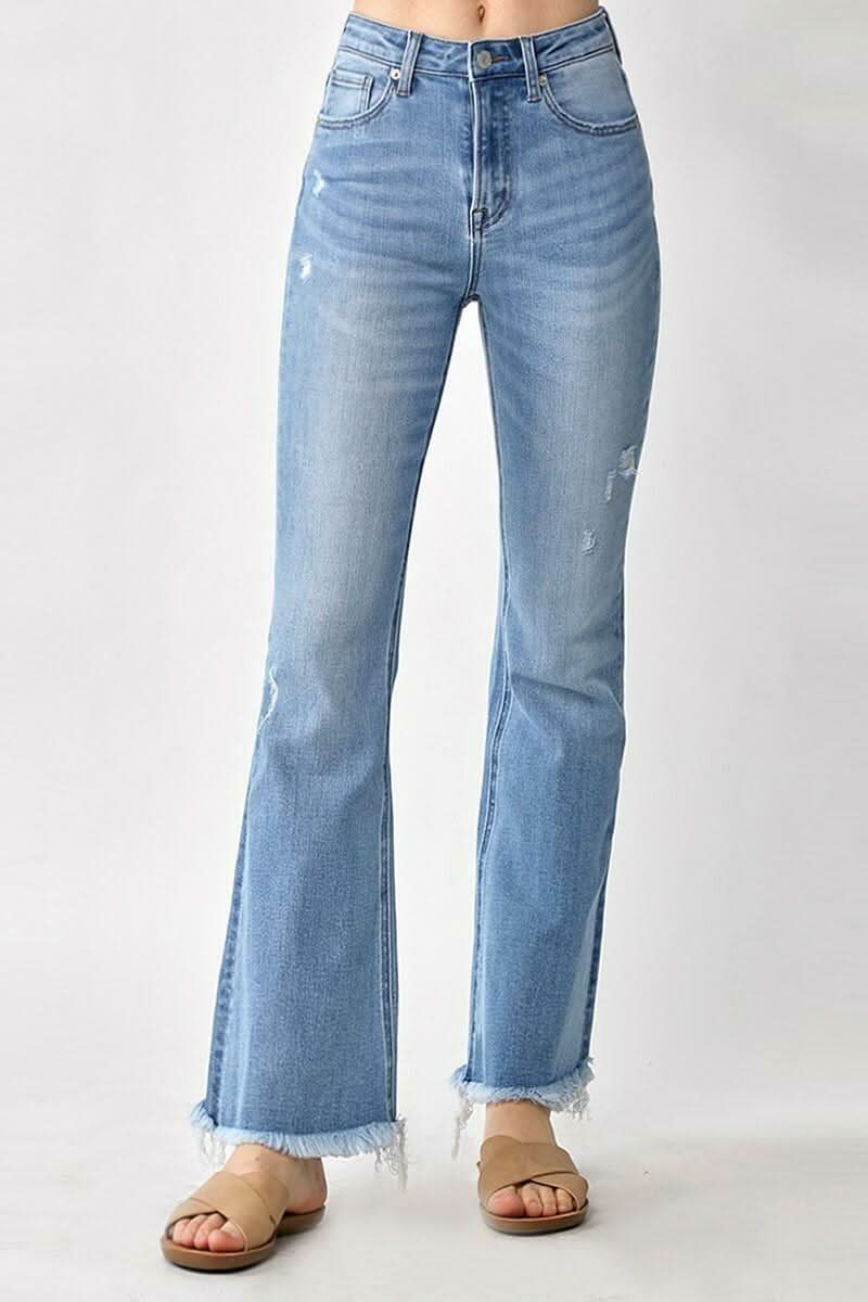 Walk Away Vintage-Wash Flare Jeans