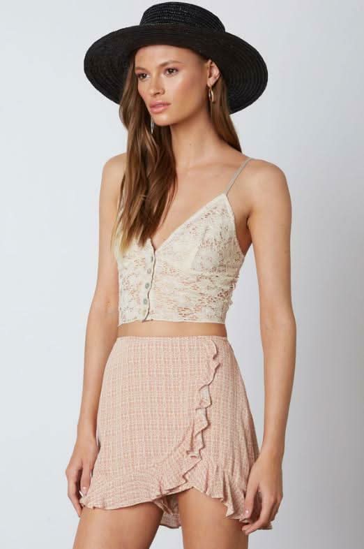 Vera Blush Sand Print Ruffled Skort