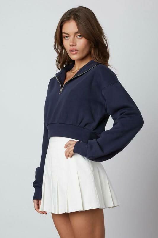 Varsity White Pleated Skort