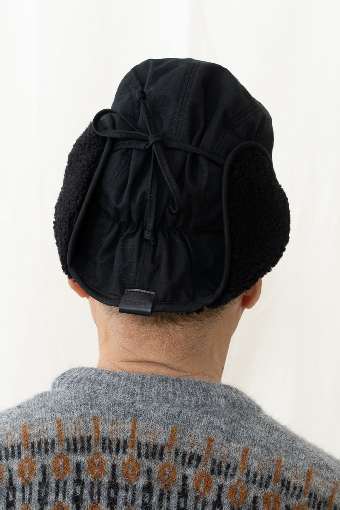 Kappy Reversible Trooper Hat in Black