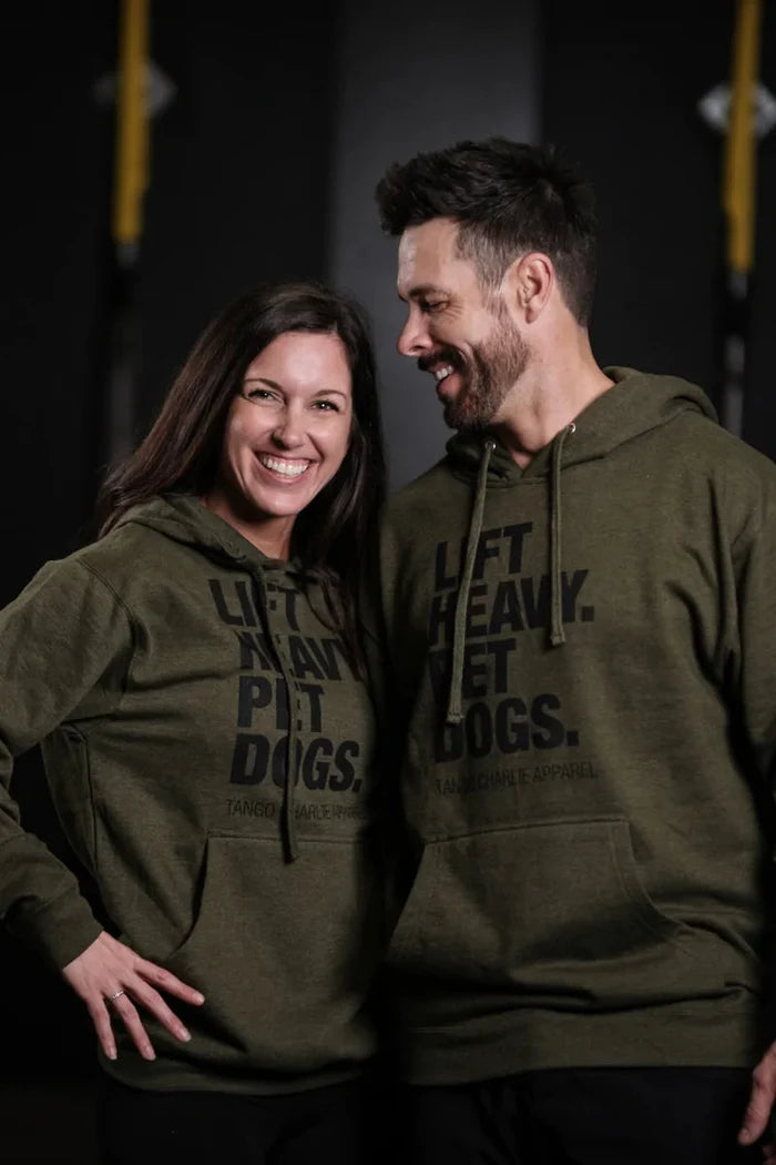 tango charlie - unisex lift heavy pet dogs green hoodie