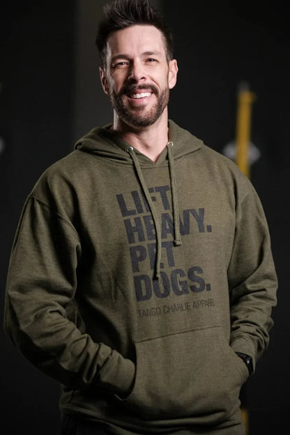 tango charlie - lift heavy pet dogs green hoodie