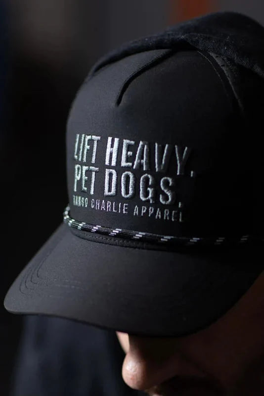 tango charlie - lift heavy pet dogs black flat bill hat
