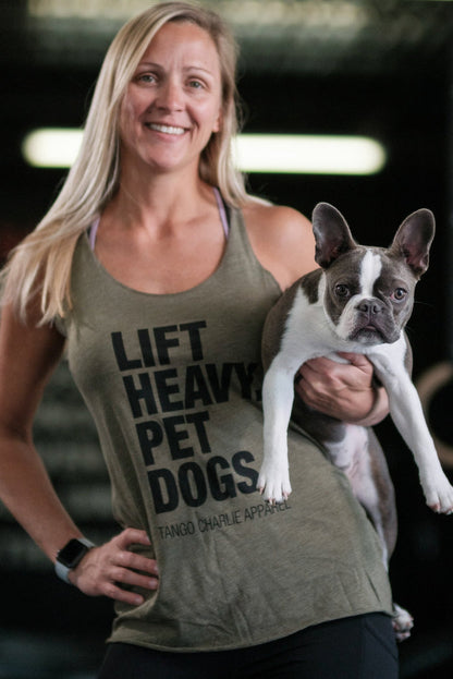 tango charlie - lift heavy pet dogs women's tank on model