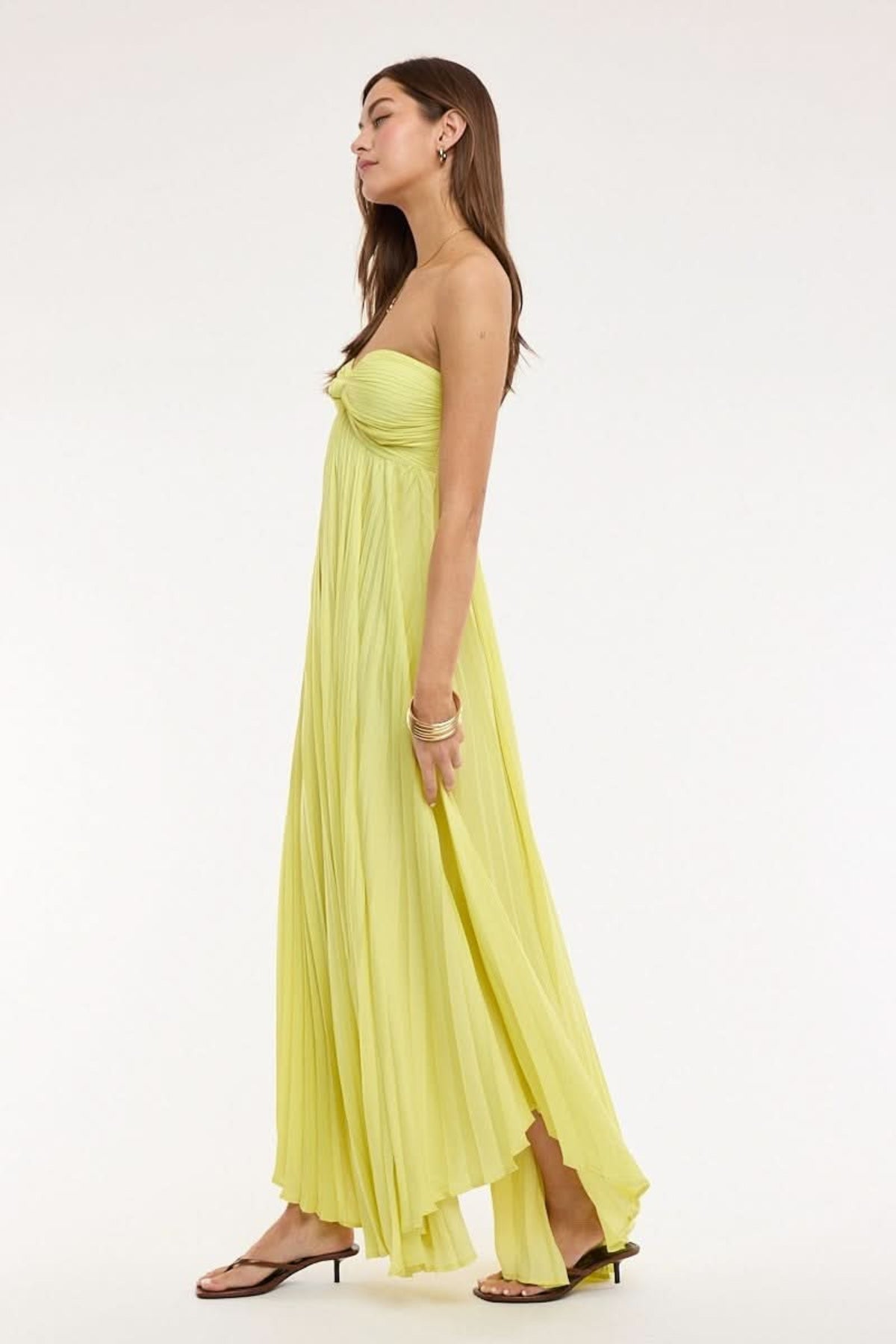 Willow Lime Strapless Maxi Dress