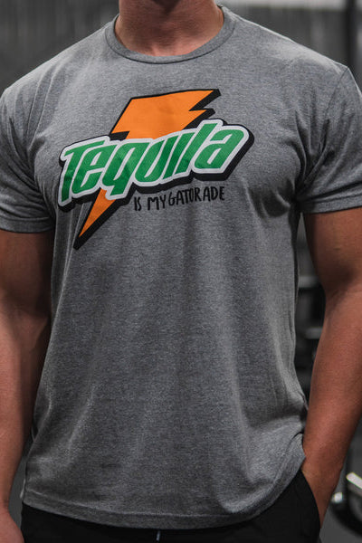 tango charlie - tequila is my gatorade t-shirt gray
