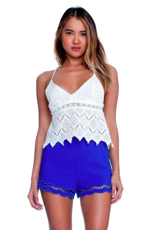 Summer Potential White Crochet Halter Top