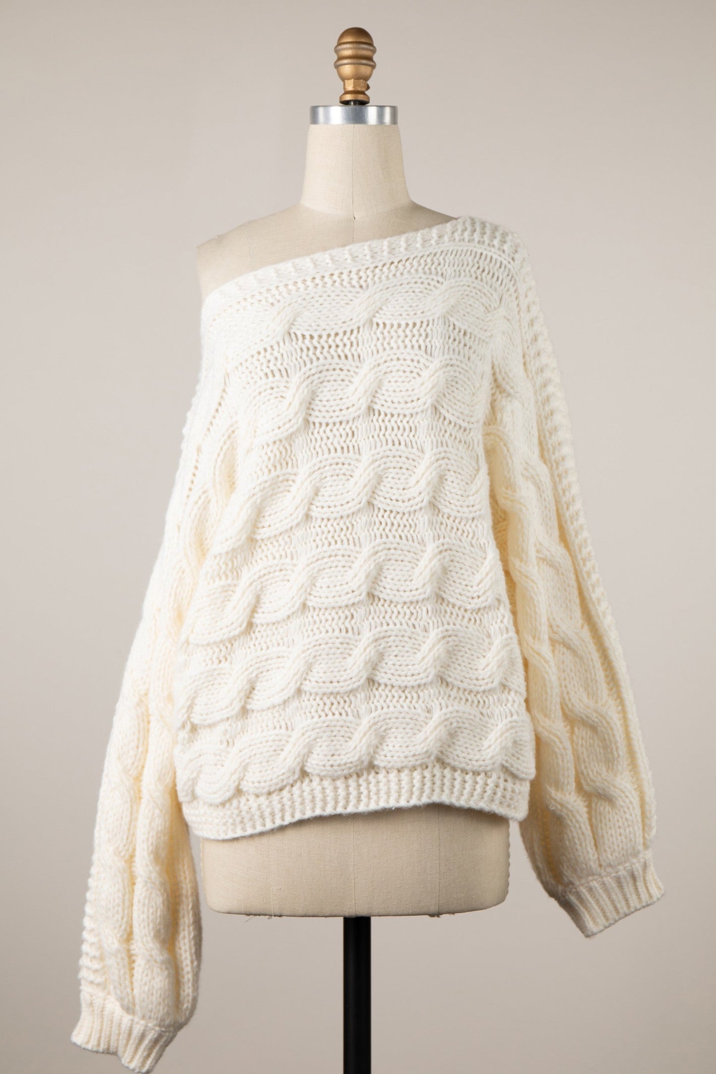 Willow Cream Oversized Cable Knit Sweater