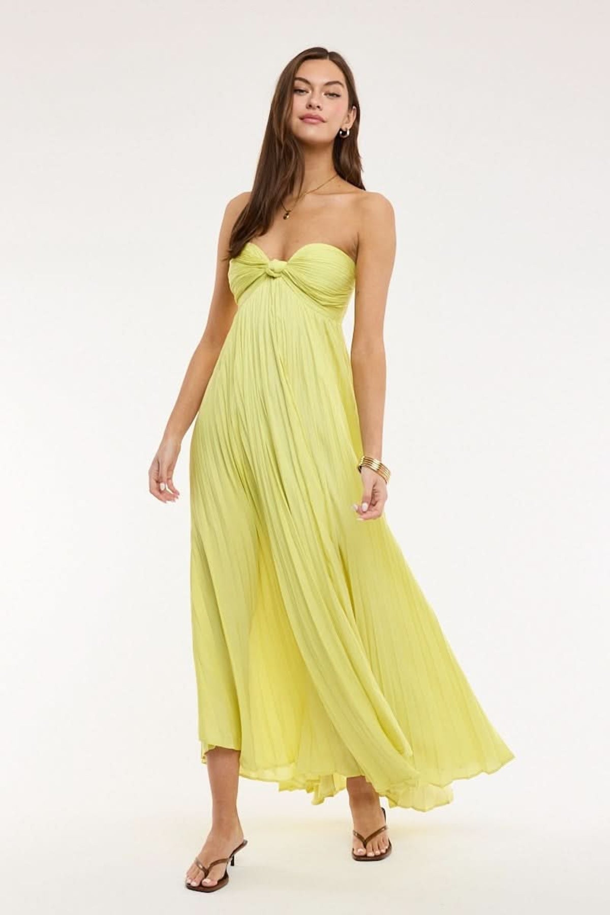 Willow Lime Strapless Maxi Dress